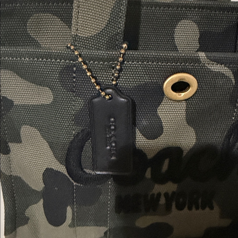Coach Camo Canvas Tote in Green and Black - Picture 4 of 4